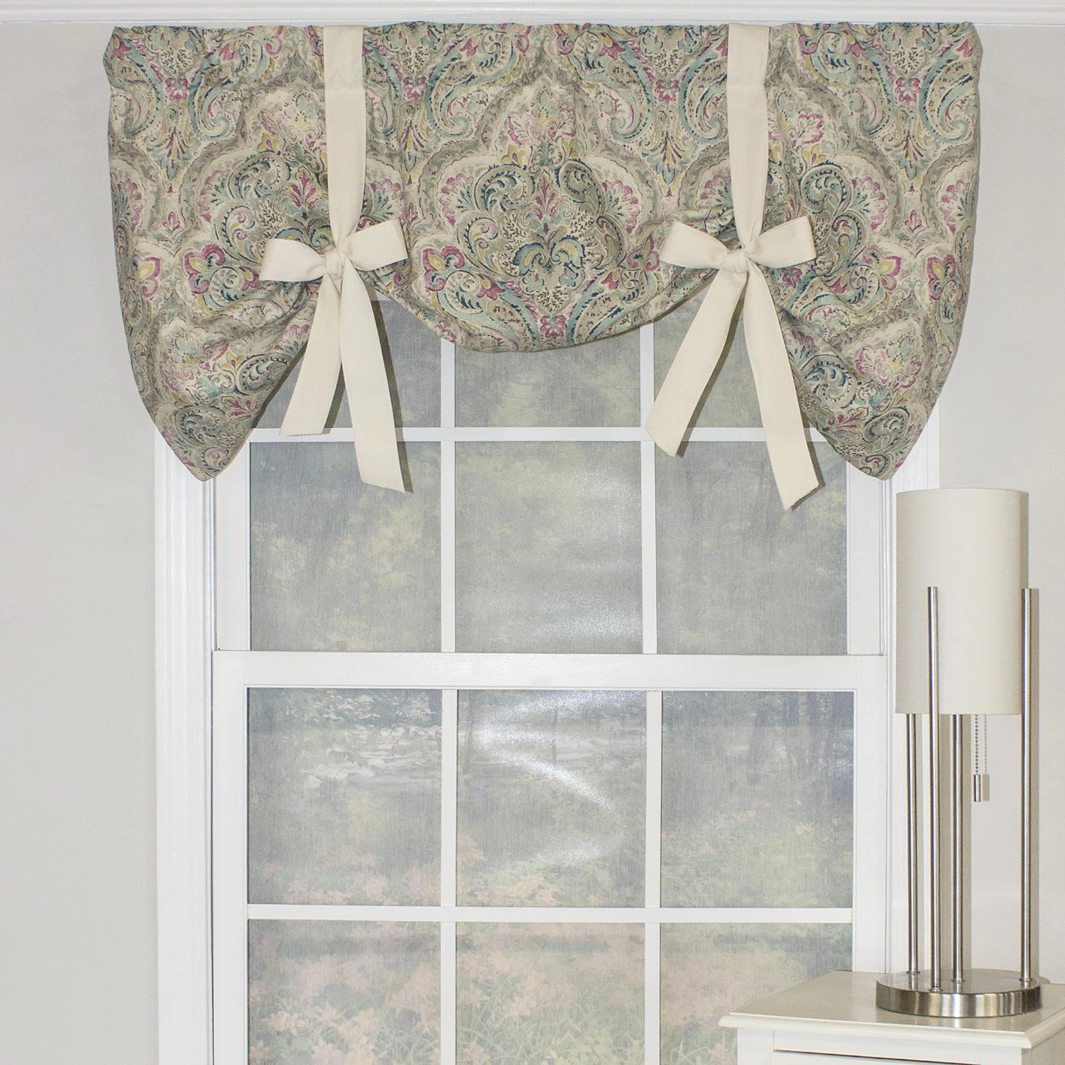 RLF Home Lady Queen Tailored 100% Cotton with Fully Lined 3" Rod Pocket Valnance for Windows 50" x 20" Multi