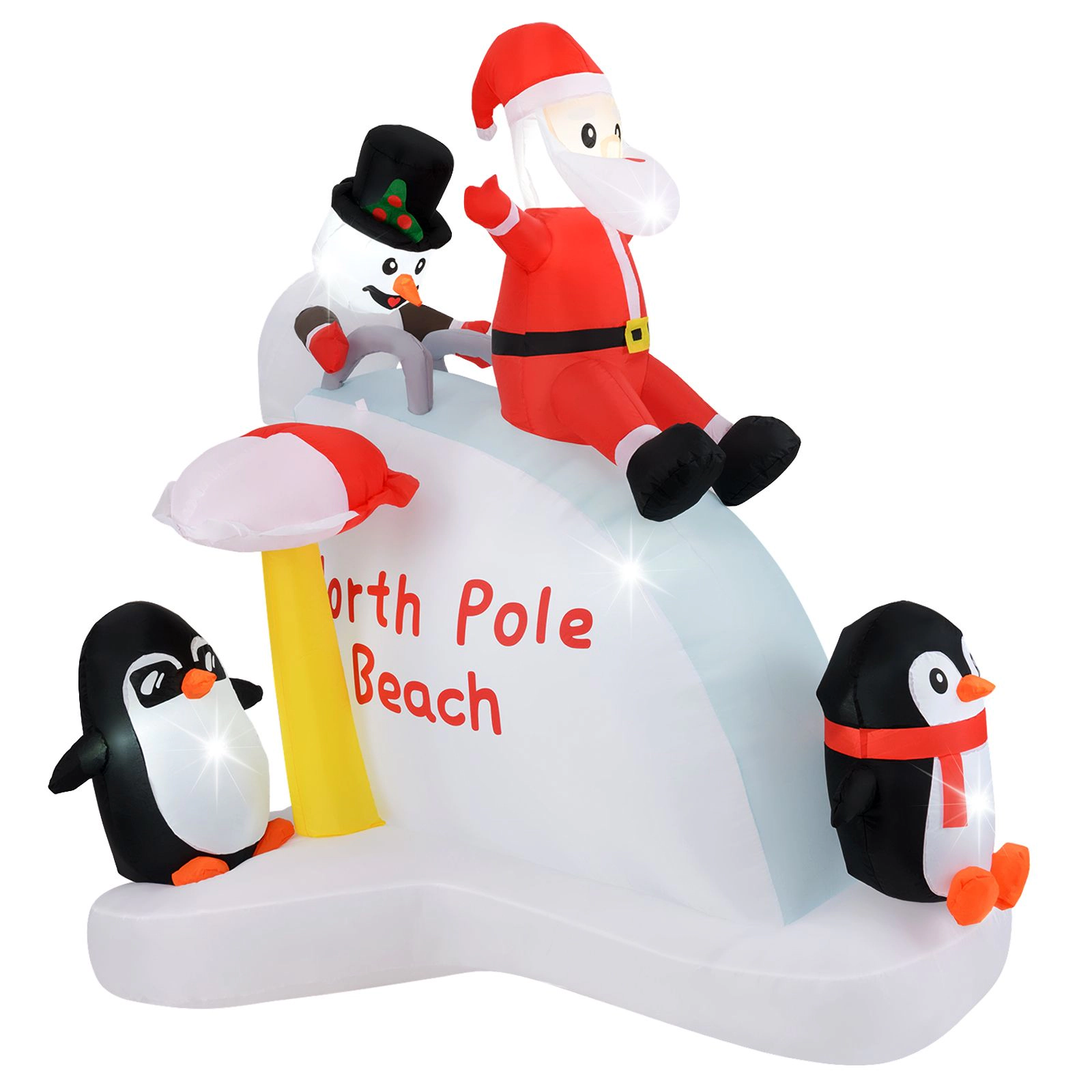 SlickBlue 6FT Christmas Inflatable Polar Slide with LED Lights