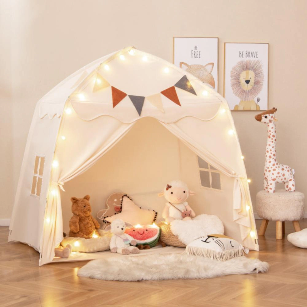 Hivvago Kids Play Tent Bed with String Lights Extra Large Playhouse