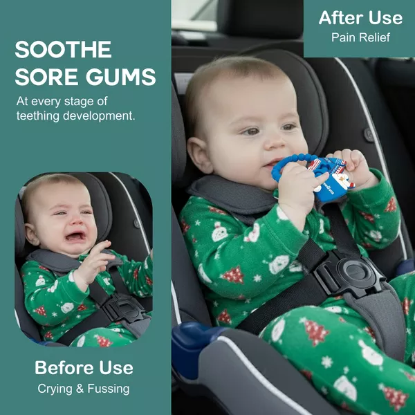 Sperric Silicone Christmas Teether Ring Toy for Baby, BPA Free Soothing Teething Relief Infant & Toddlers 0-18 Month