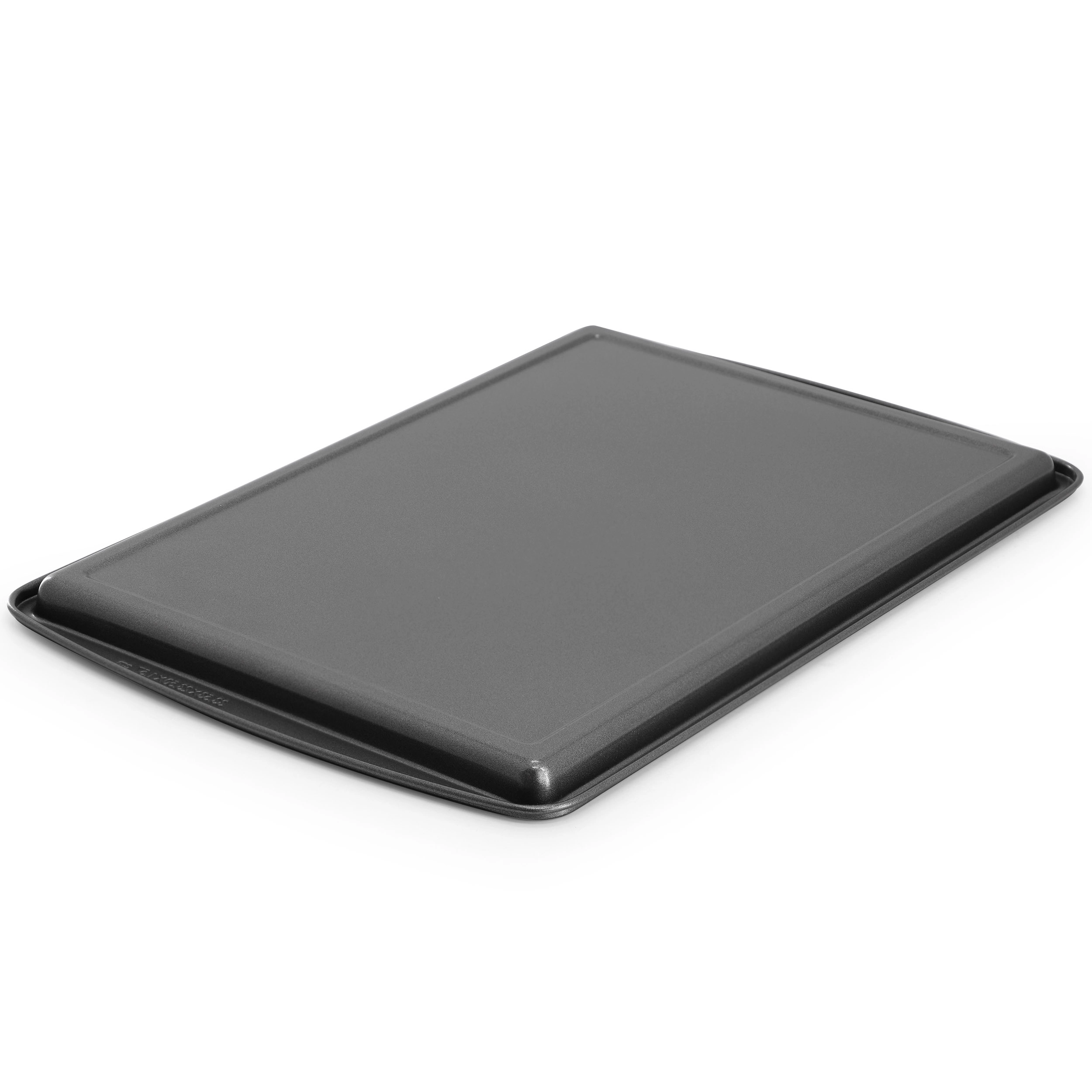 Gibson Home Love To Bake Nonstick Steel Jelly Roll 3 Piece Baking Sheet Set in Gray