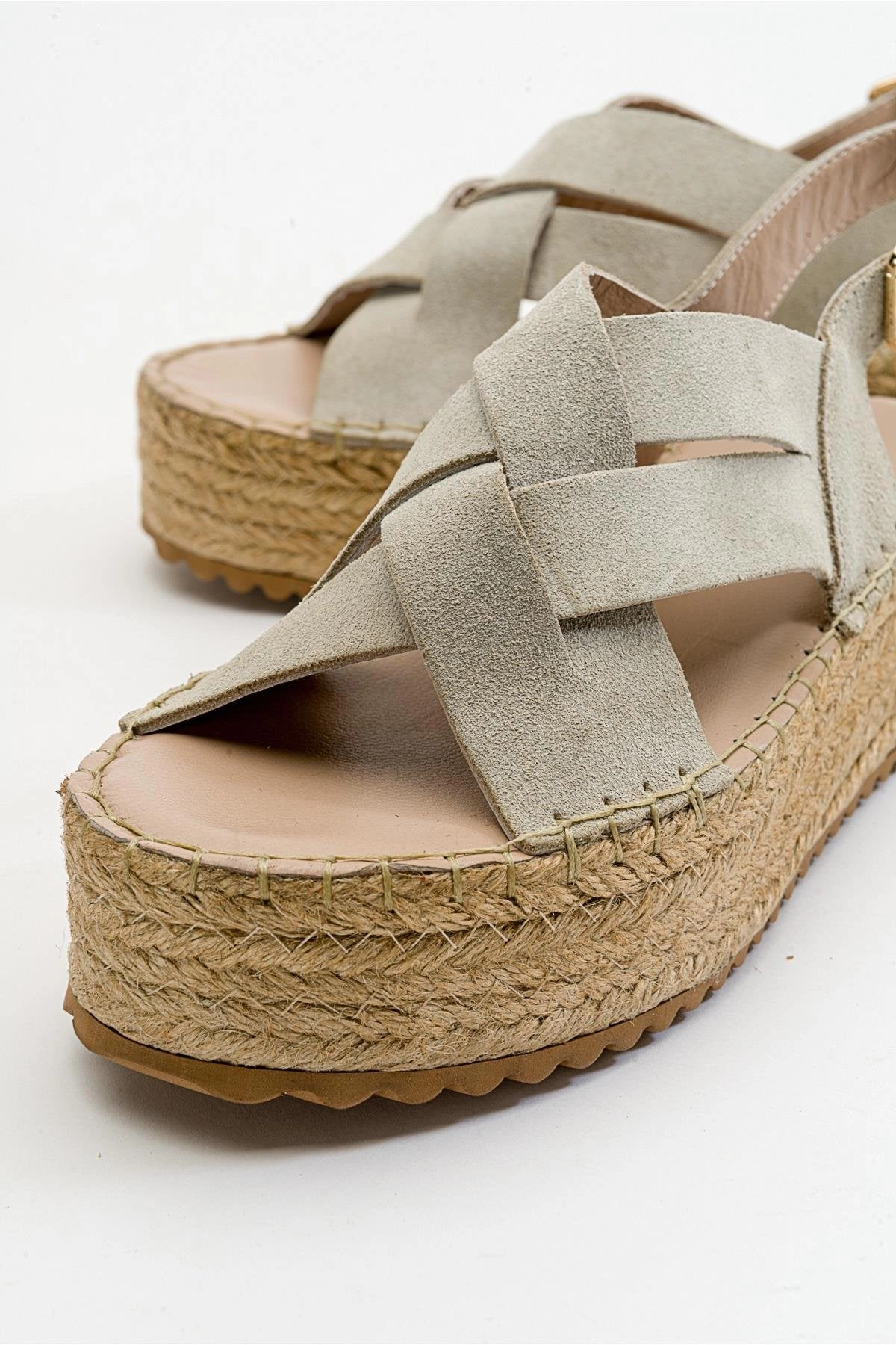 Forever & Always Womens Lontano Suede Leather Platform Sandals