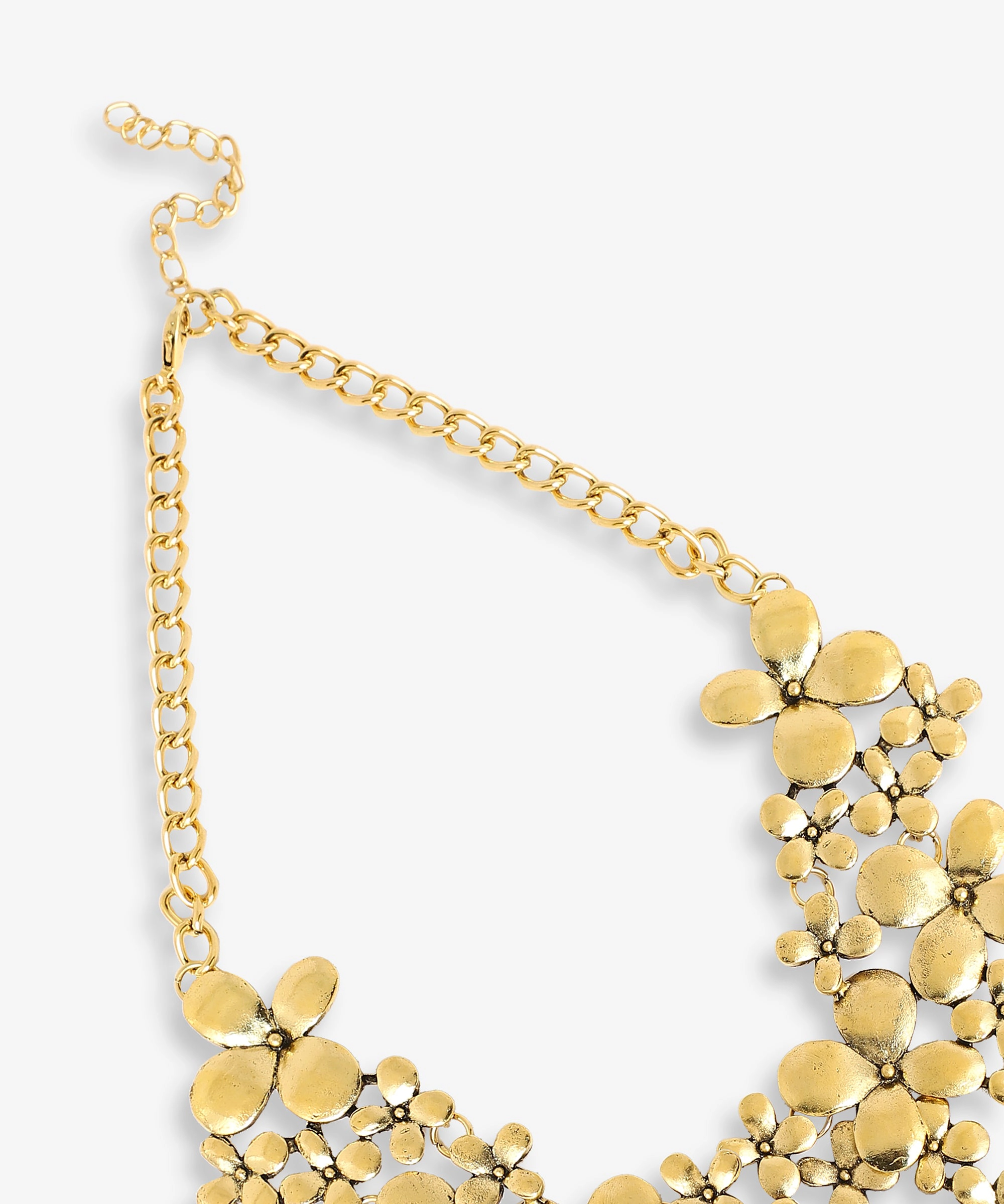 SOHI Women's Purple Cluster Flora Statement Necklace