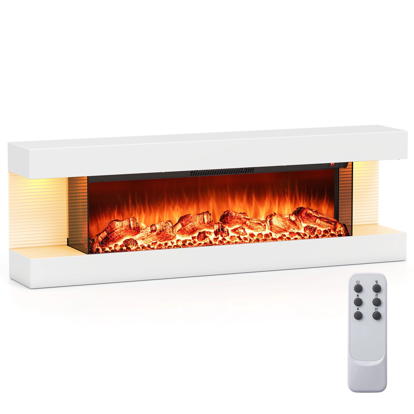 SlickBlue 36 Inch Electric Fireplace with LED Flames and Remote