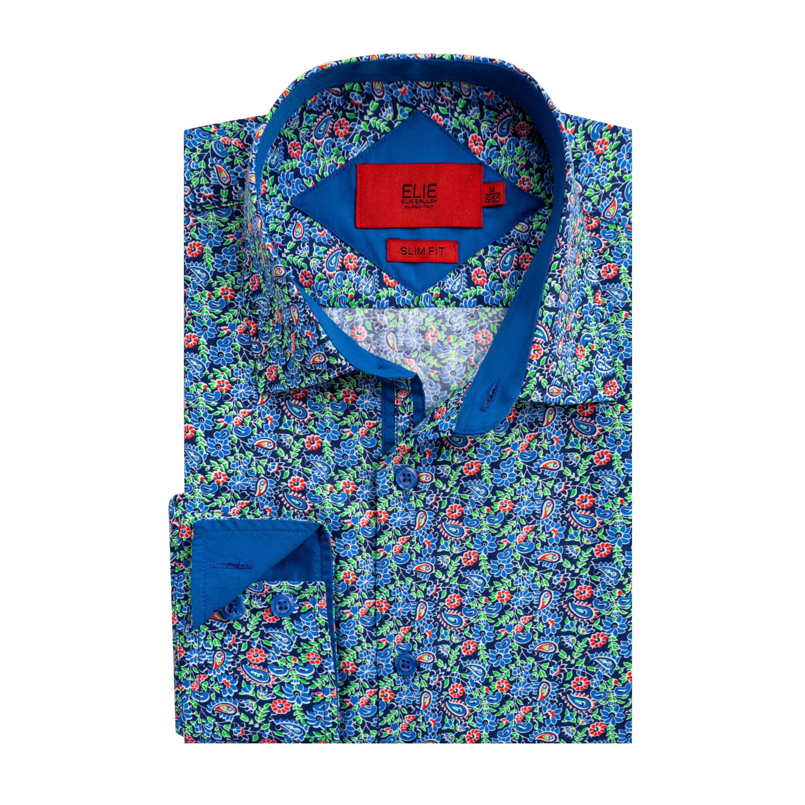 Elie Balleh Boys Slim Fit Paisley Print Shirt