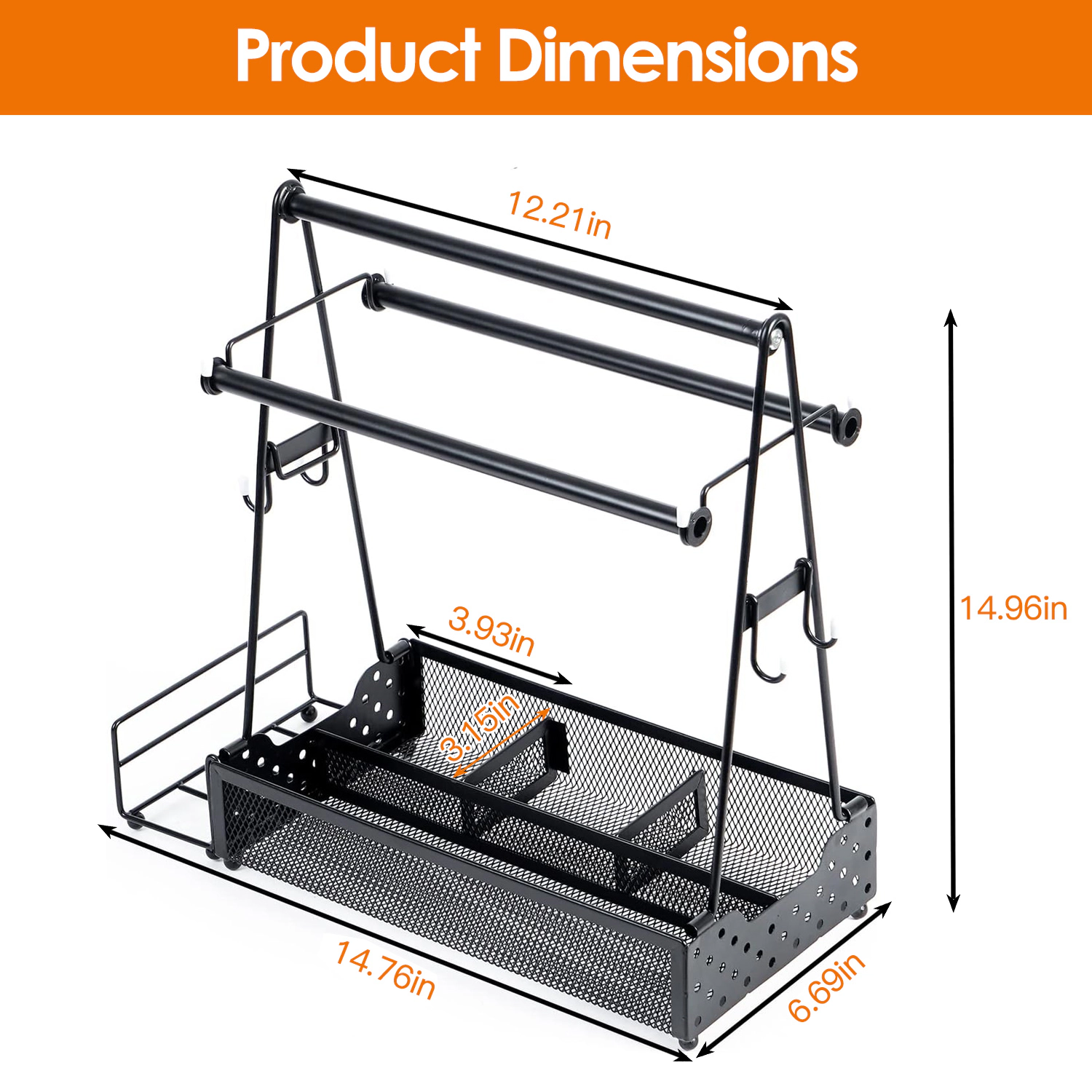 GBruno Metal Grill Caddy With Paper Towel Holder
