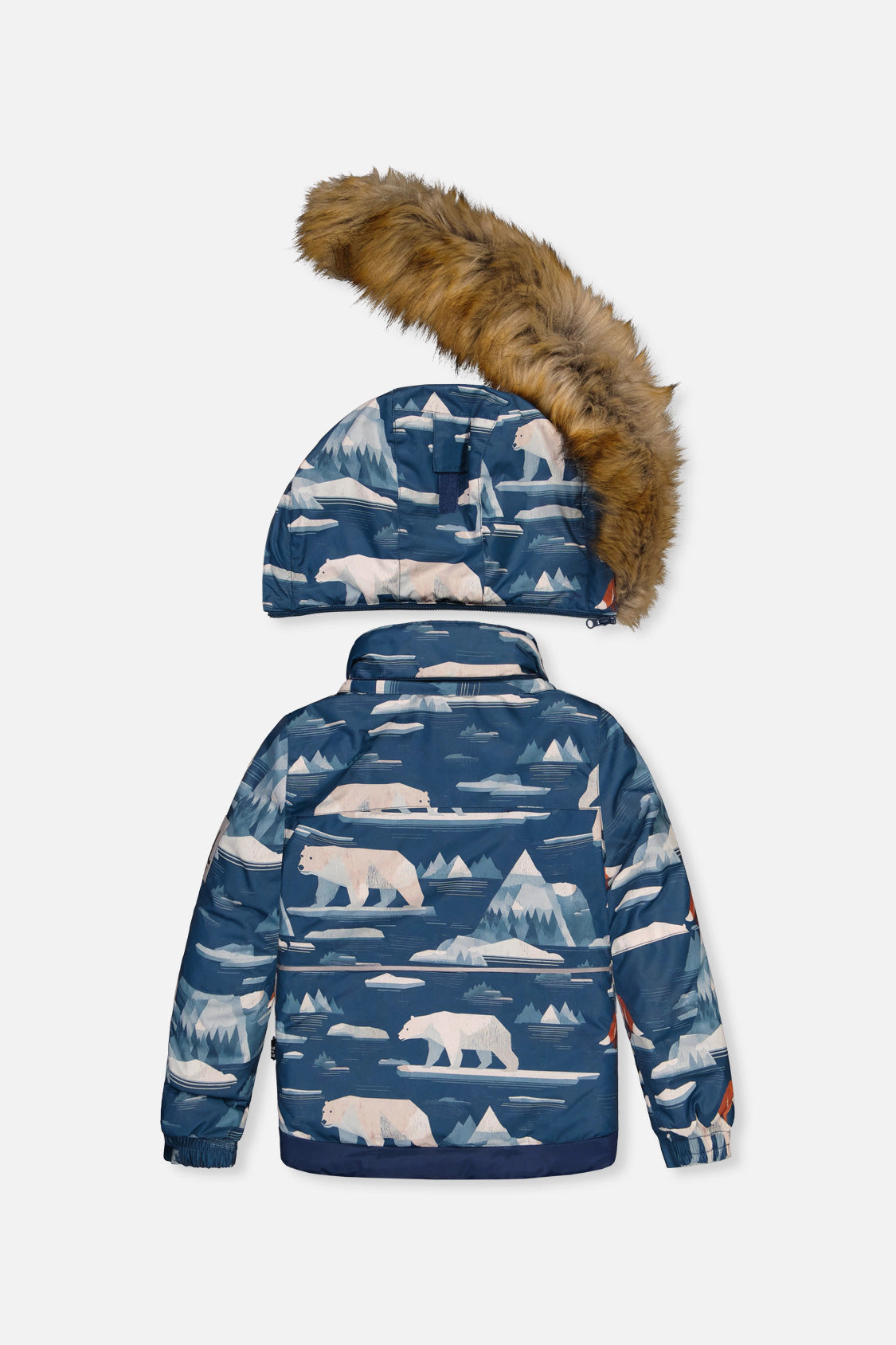Deux par Boys Bear Print Two Piece Play Snowsuit with Hooded Jacket and Snow Pants