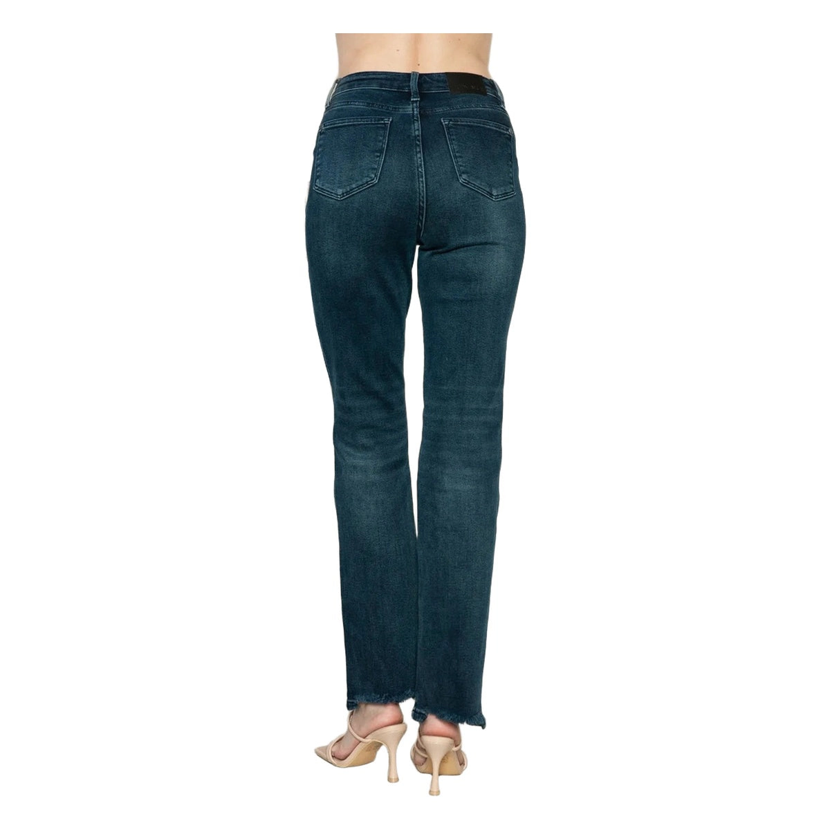 Judy Blue Full Button Fly Hem Destroy Straight Jeans