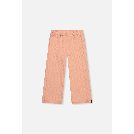 Deux par Deux Girls Quilted Diamond Jacquard Wide Leg Pants