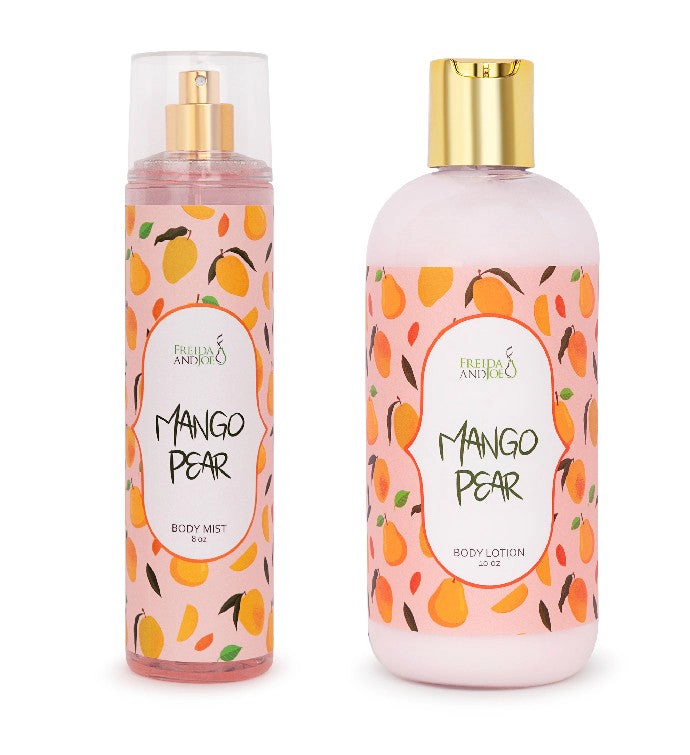 Freida and Joe Womens Firming Body Lotion & Fine Fragrance Body Mango pear Mist Set