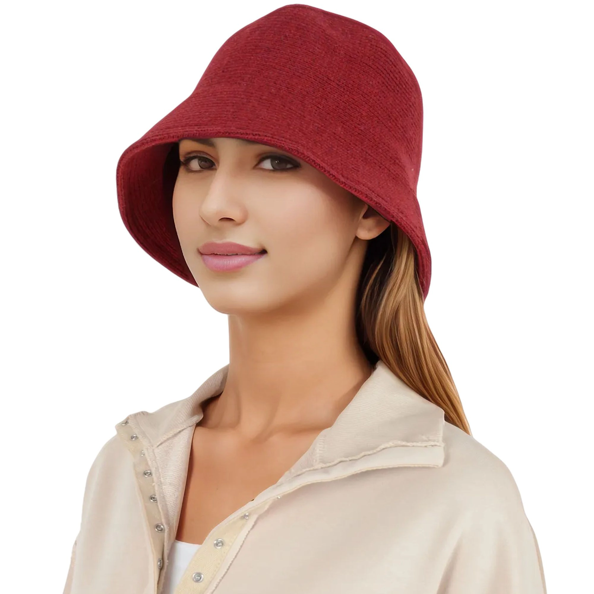 Anna-Kaci Womens Fall Knitted Bucket Hat Summer Travel Beach Crochet Fisherman Sun