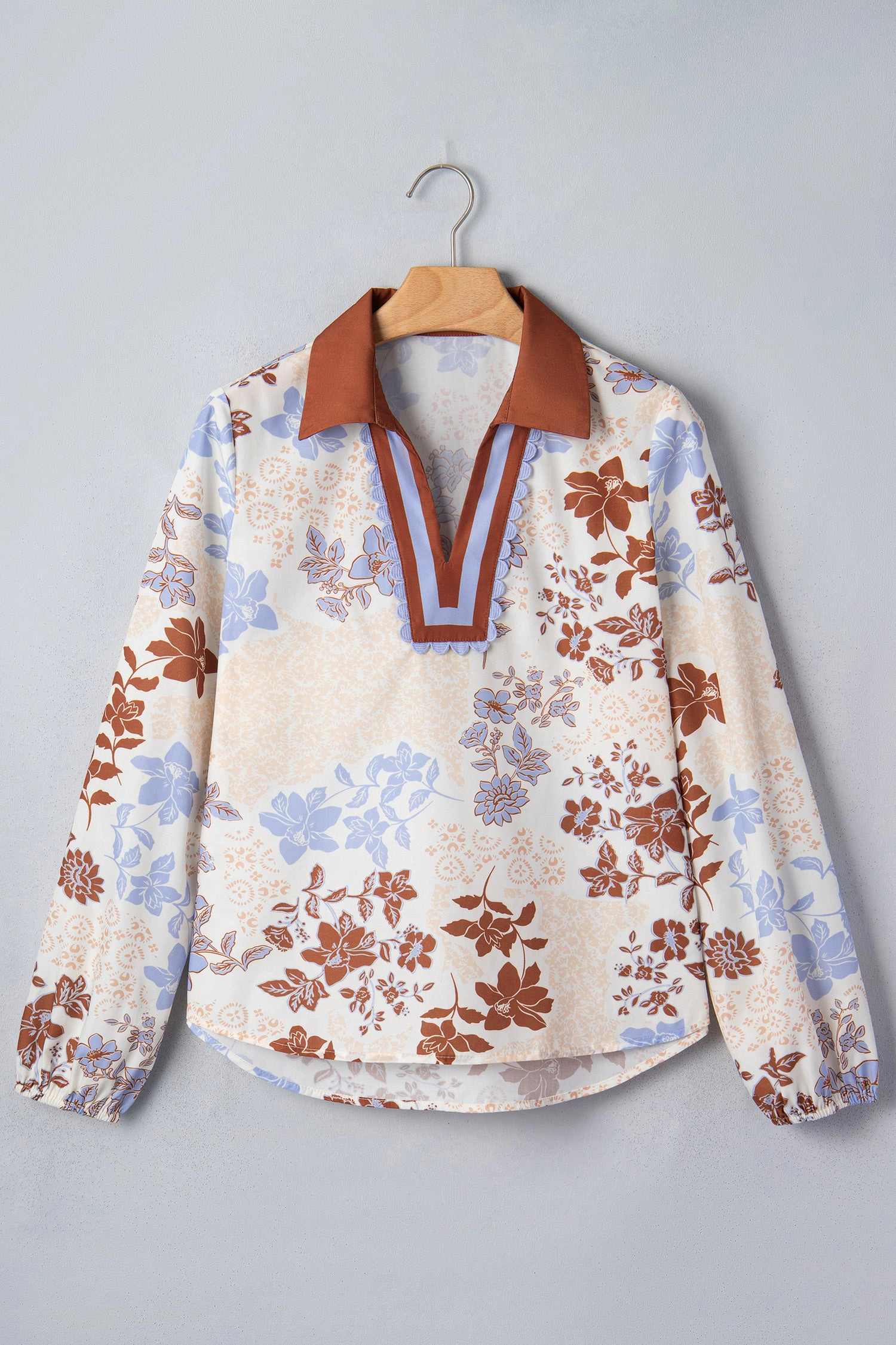 Threaded Pear Melina Long Sleeve Blouse Top