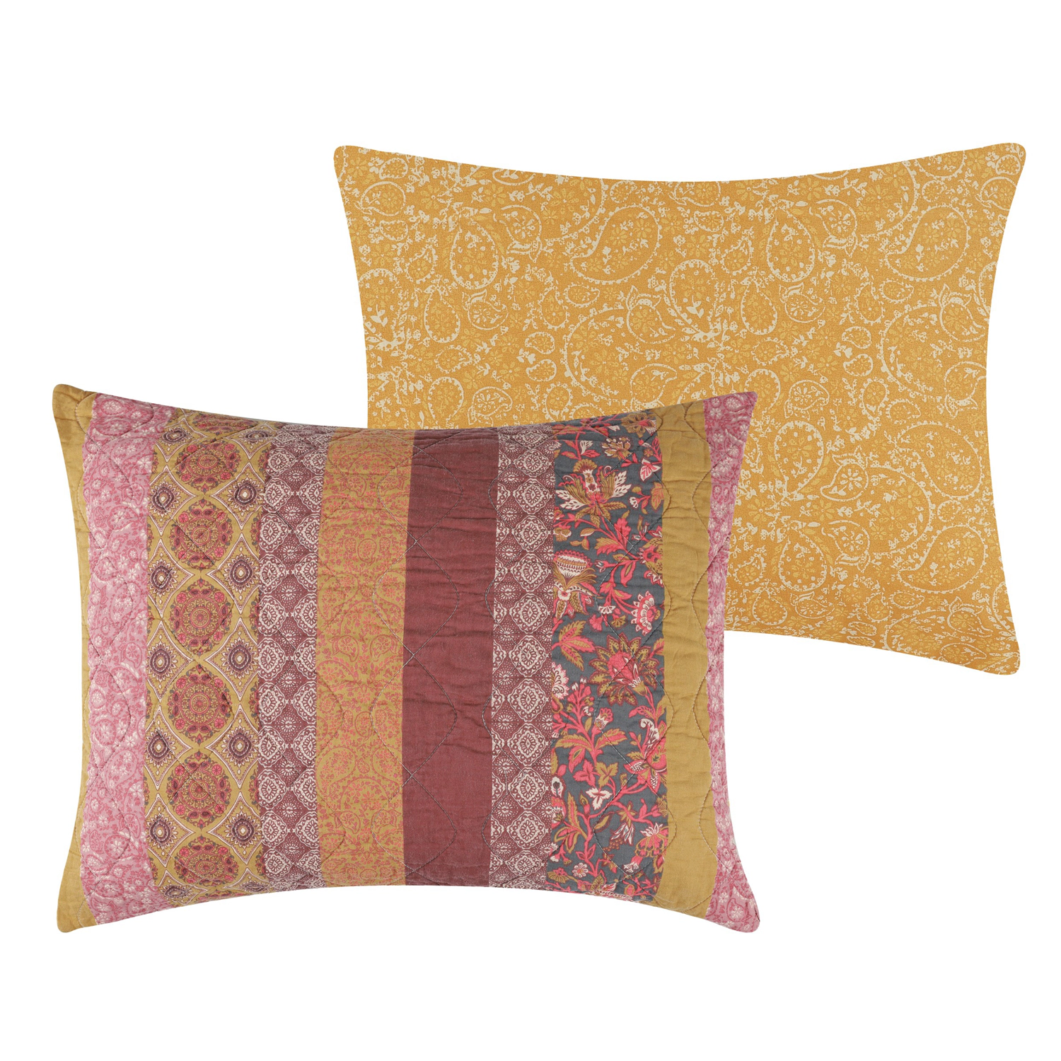 Greenland Home Fashions Mari SunSet 100% Cotton Machine Quilted Sham SunSet