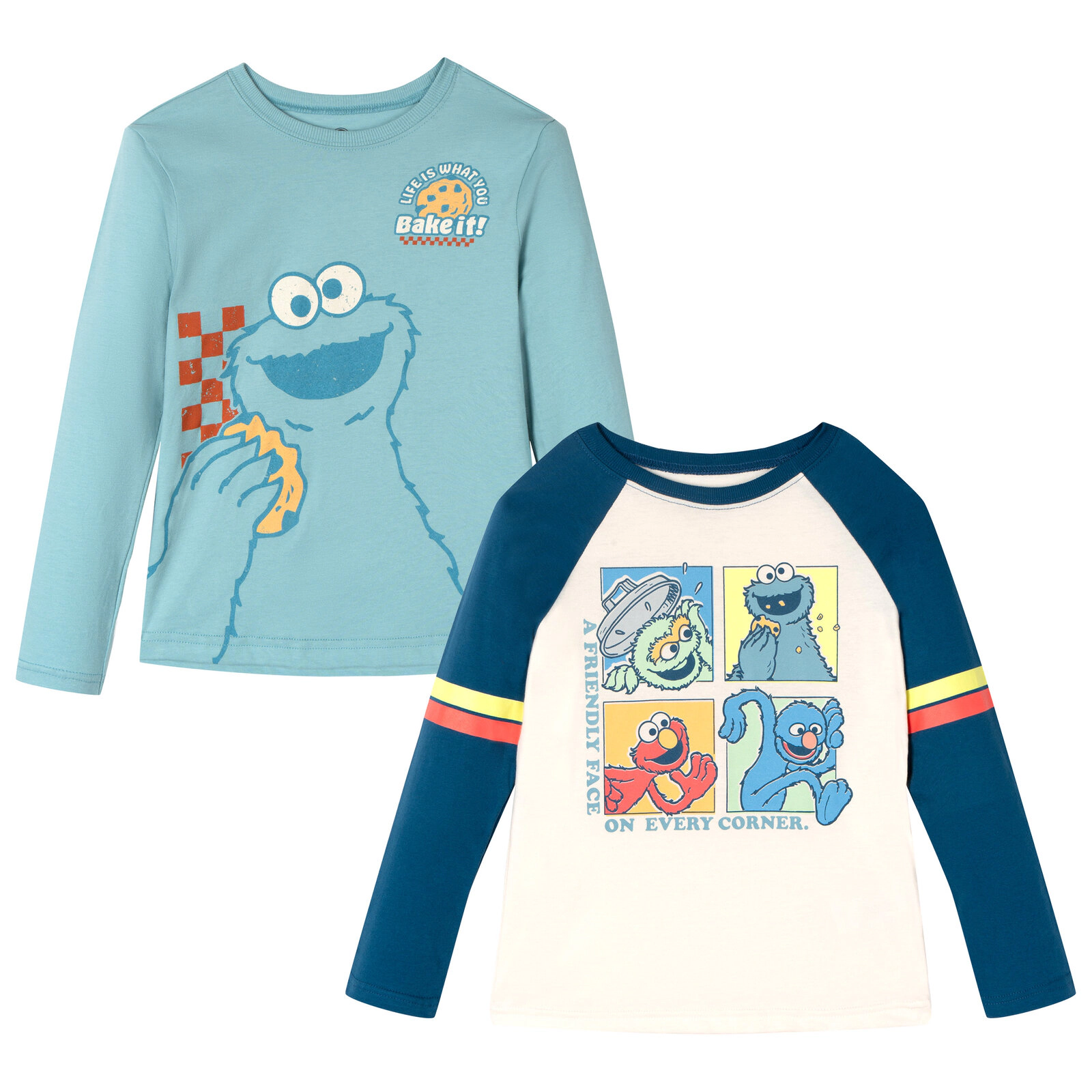 Sesame Street Boys' 2-Pack Long Sleeve Graphic T-Shirts
