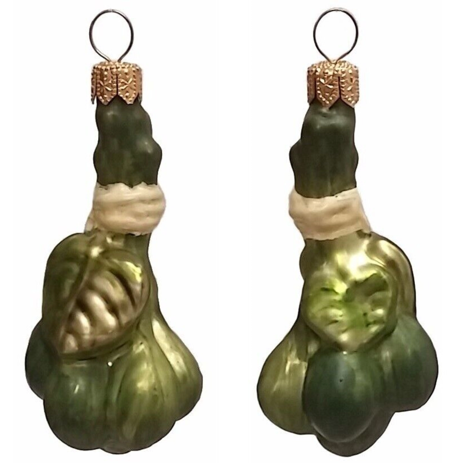 Pinnacle Peak Trading Company Green Capers Polish Blown Glass Christmas Ornament Set of 2 Holiday Decorations
