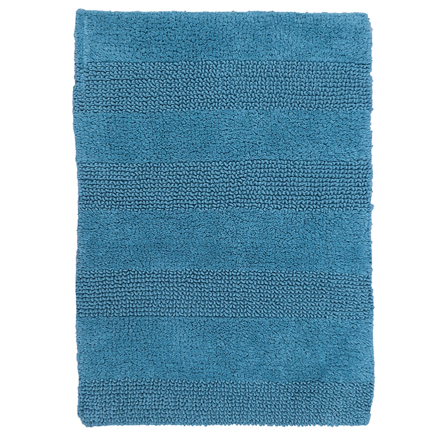 Knightsbridge Stylish And Comfortable All Season Traditional Wide Cut Design Cotton Bath Rug 21 X 34 Aqua