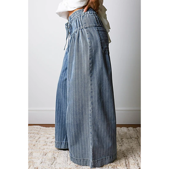 Threaded Pear Women's Sutton Casual Wide Leg Jeans