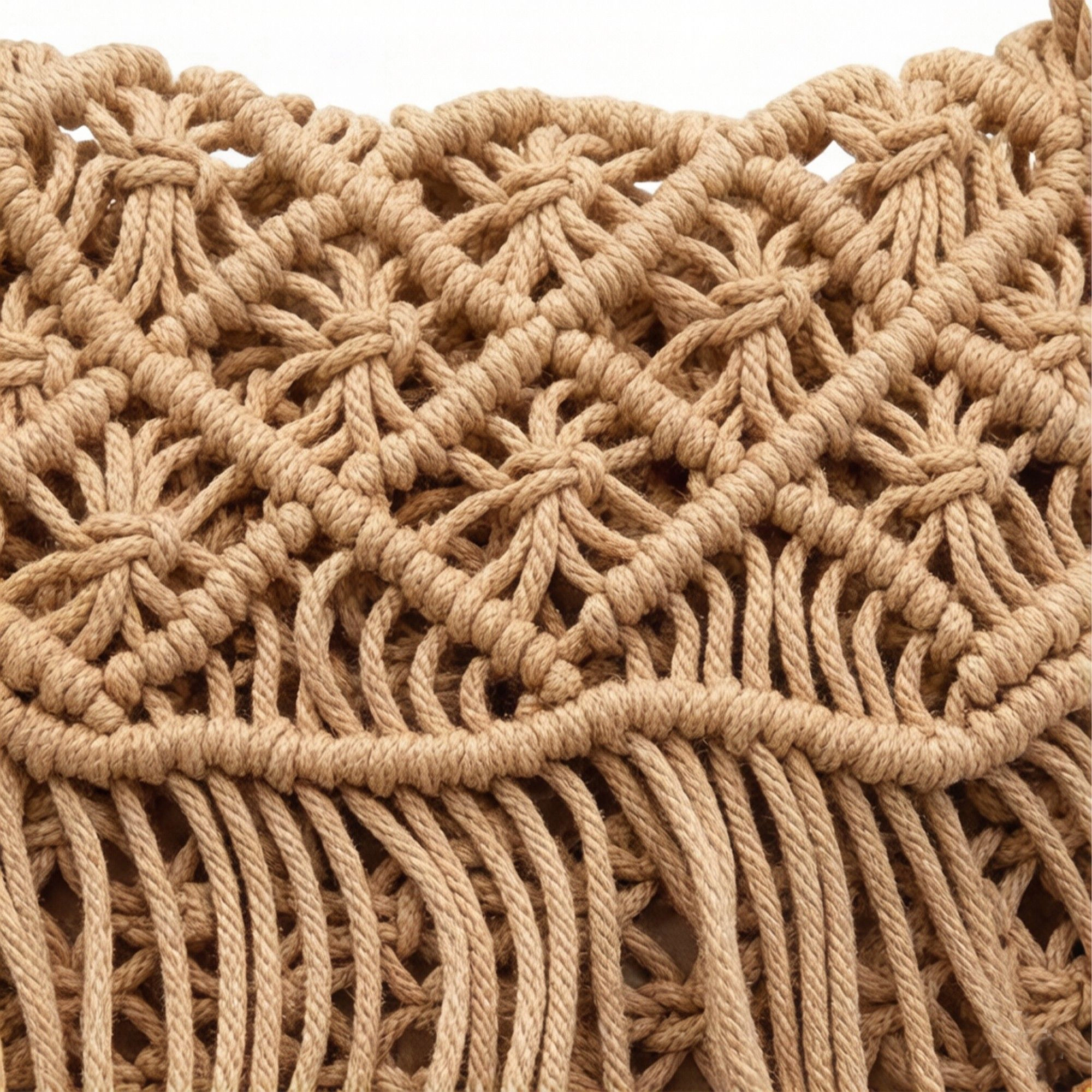 Alilang Women's Macrame Fringe Shoulder Bag Knotted Rope Crossbody Handbag Boho Woven Tassel Handmade Style Purse