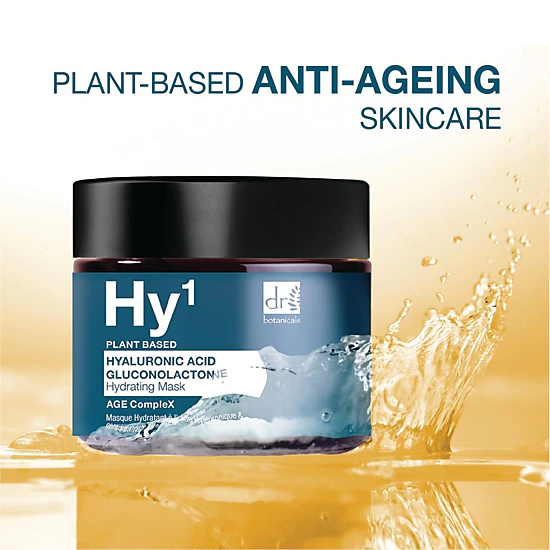 Dr Botanicals Hyaluronic Acid 1% & Gluconolactone Mask 60ml - Deep Hydration for Dry, Mature Skin