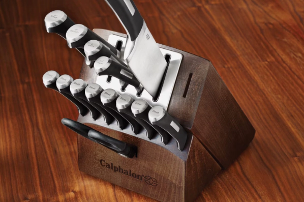 Calphalon Precision Cutlery Unisex Self-Sharpening Knife Block Set with SharpIN Technology, 15-Piece Set