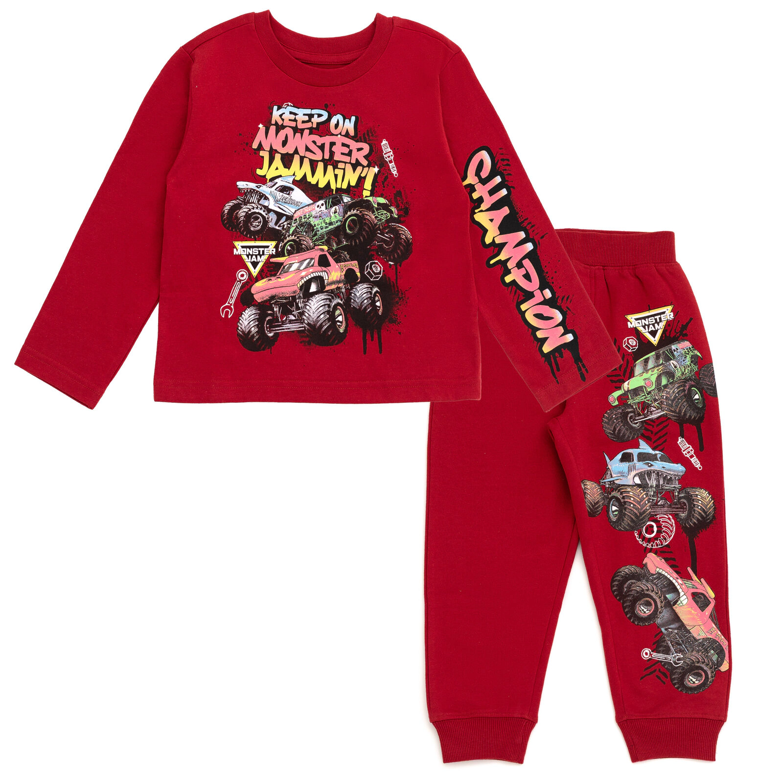 Monster Jam Boys' 2-Piece Tee and Pants Set