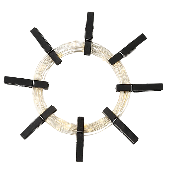 Elegani 3-Pack 36-LED Matte Black Photo Clip String Lights, 13 ft ...