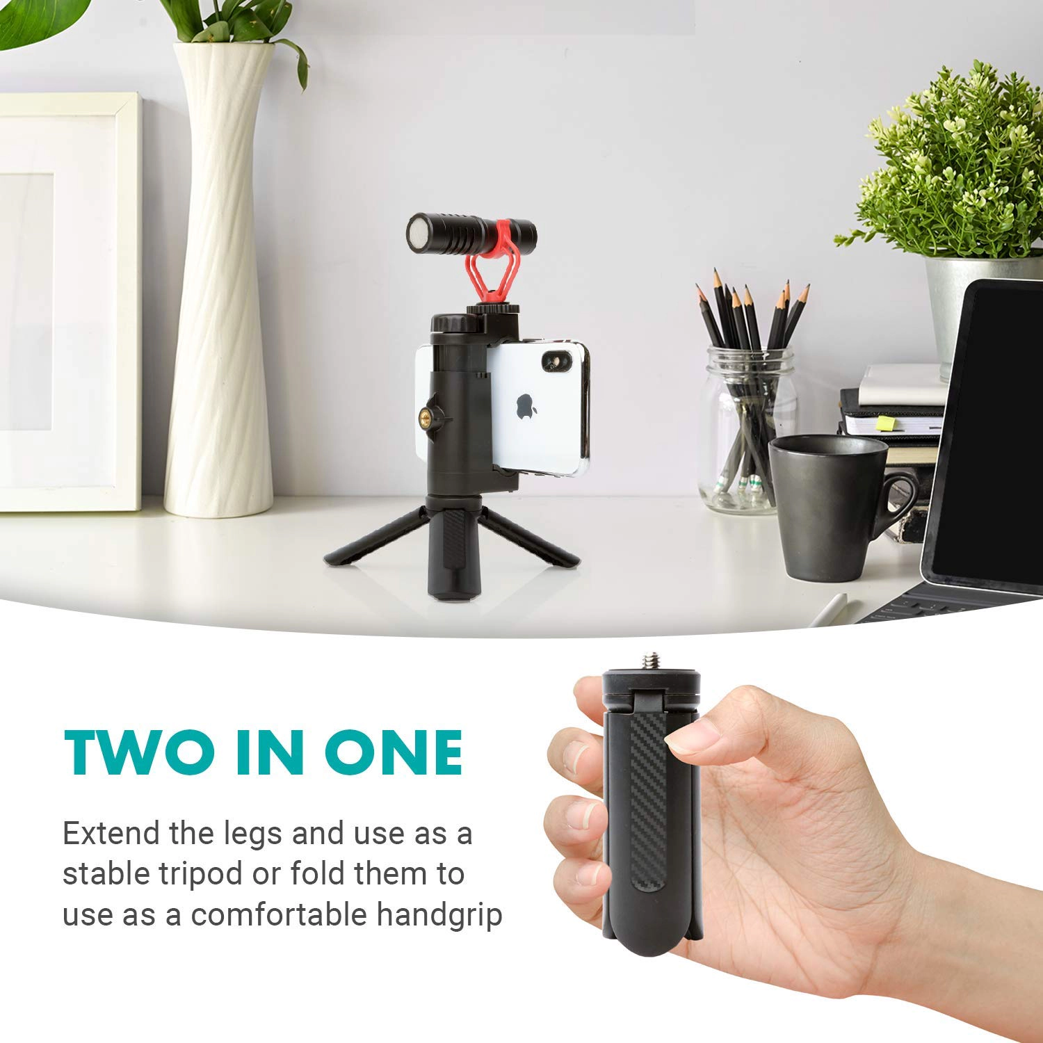 Movo TR-1 Compact Mini Tabletop Tripod/Hand Grip