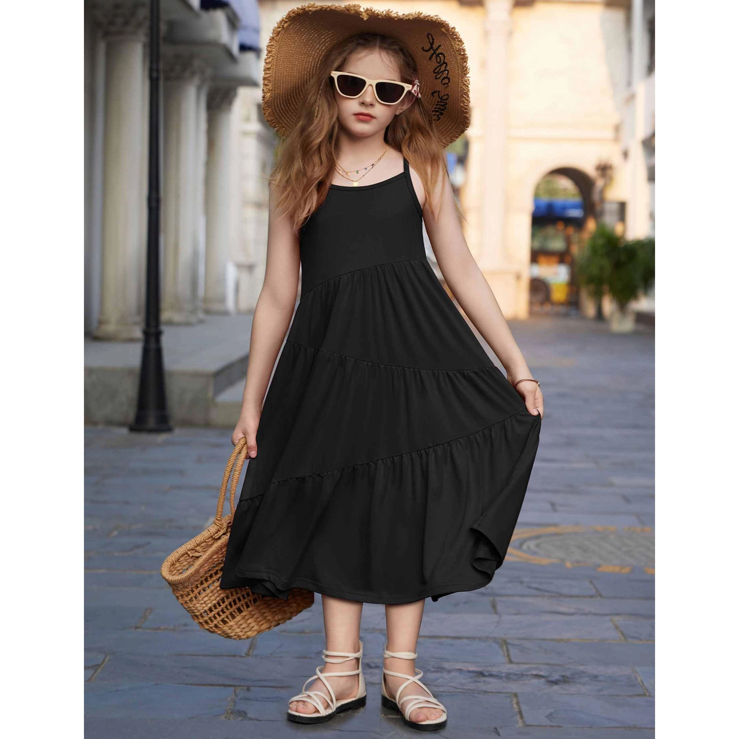 Arshiner Girl's Loose Sleeveless Sundress