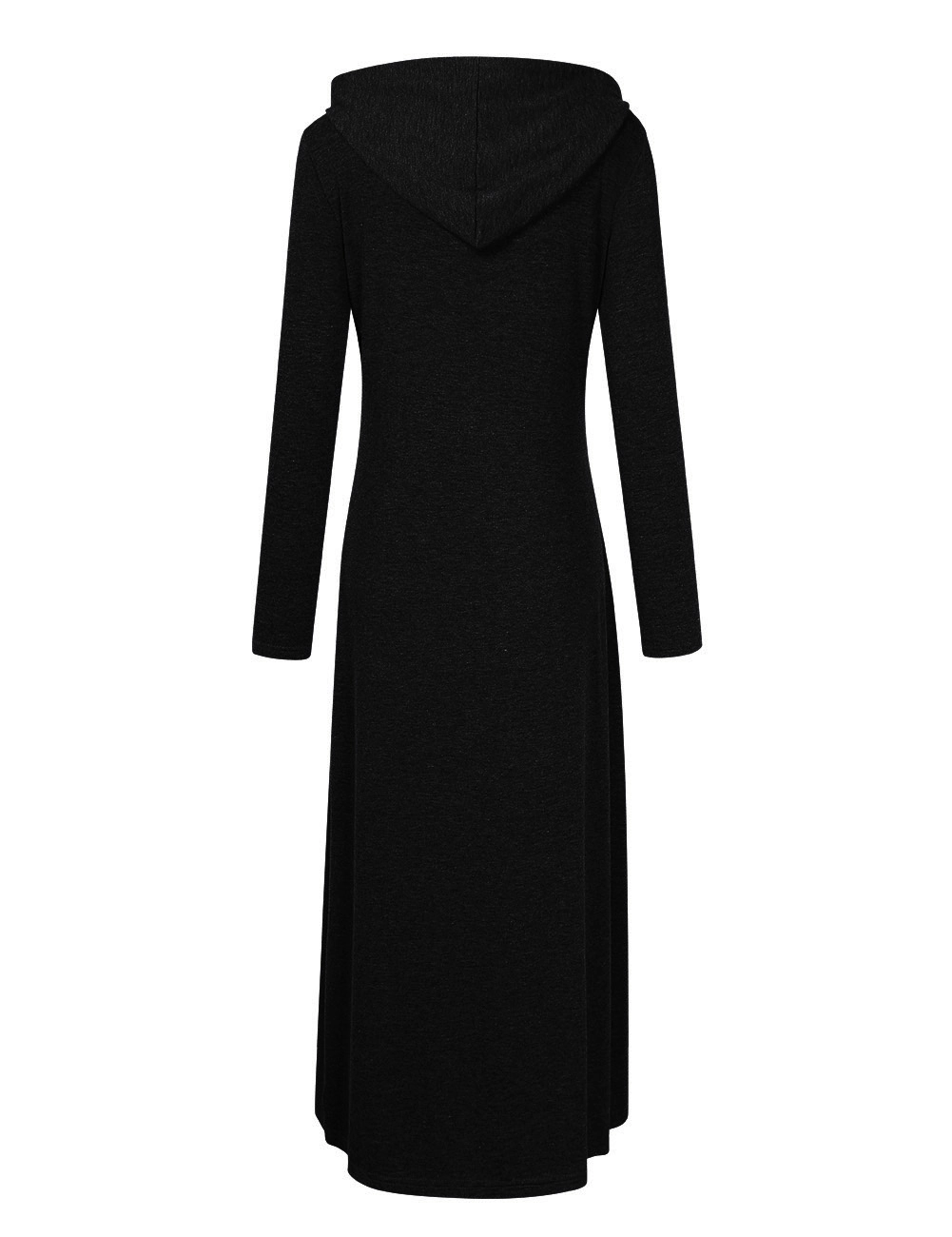 KOJOOIN Women's Casual Long Sleeve Pullover Maxi Hoodie Dress Slim Sweatshirt Dresses with Pockets