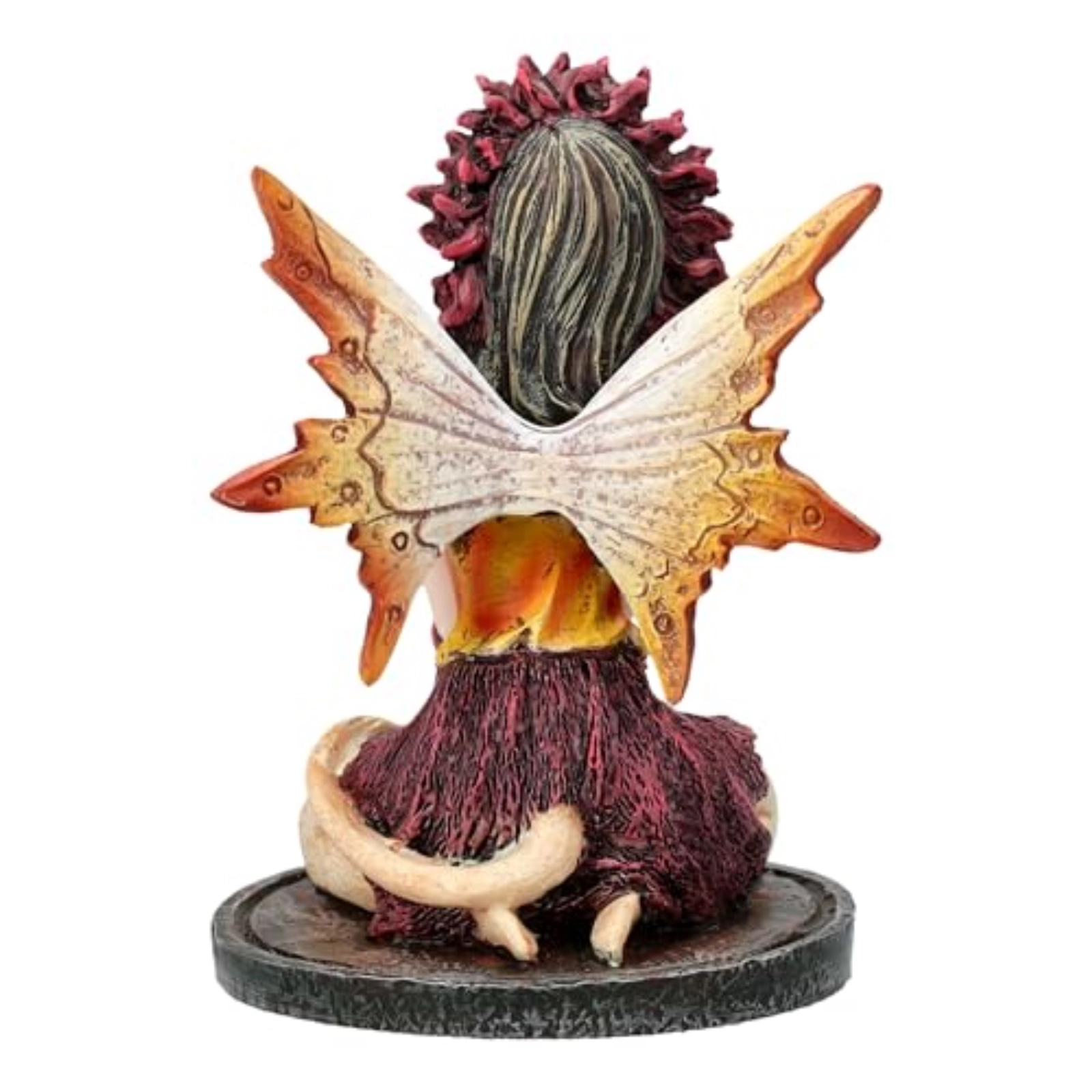 Pacific Giftware 3 inch Autumn Flame Fairy Figurine with Fiery Orb and Golden Accents Perfect for Small Fairy Gardens