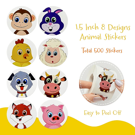 Wrapables Animal Sticker Roll, Stickers for Sealing Cards, Envelopes ...