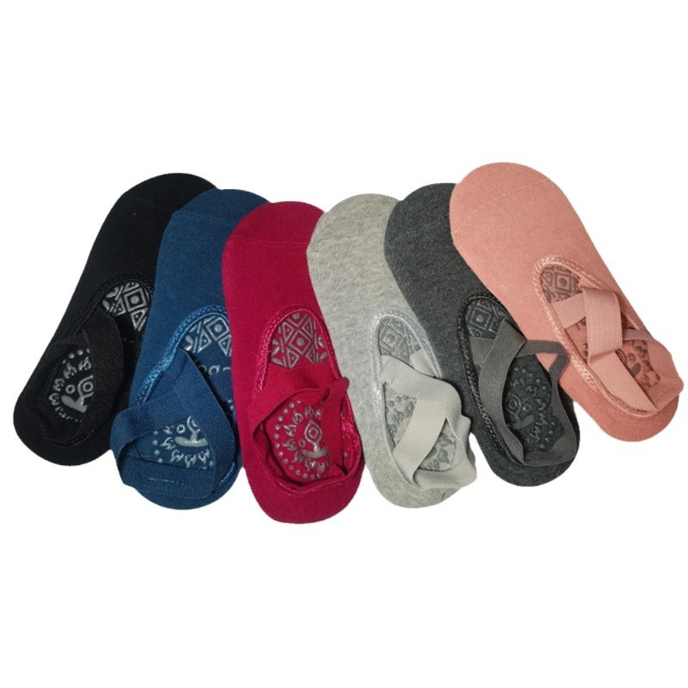 Wardrobe Whimsy 6 Pairs Women's Grip Yoga Socks with Non-Slip Grippers