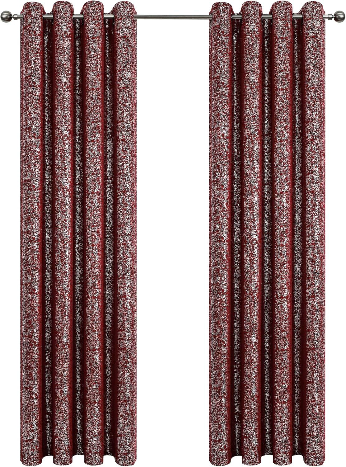 Kate Aurora 2 Piece Metallic Sparkle Thermal Grommet Blackout Curtain Panels