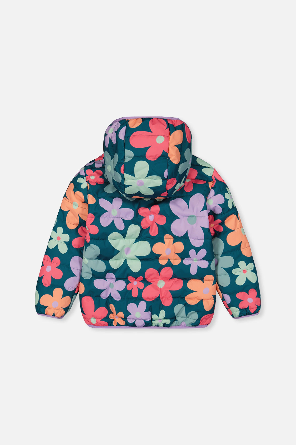 Deux par Girls Floral Print Quilted Mid-Season Jacket