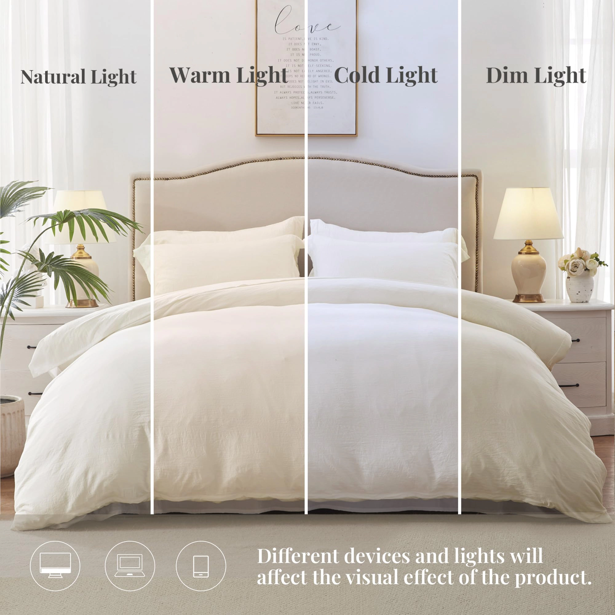 PUPWE Duvet Cover Cal King Ultra Softforter Set 3 Khaki