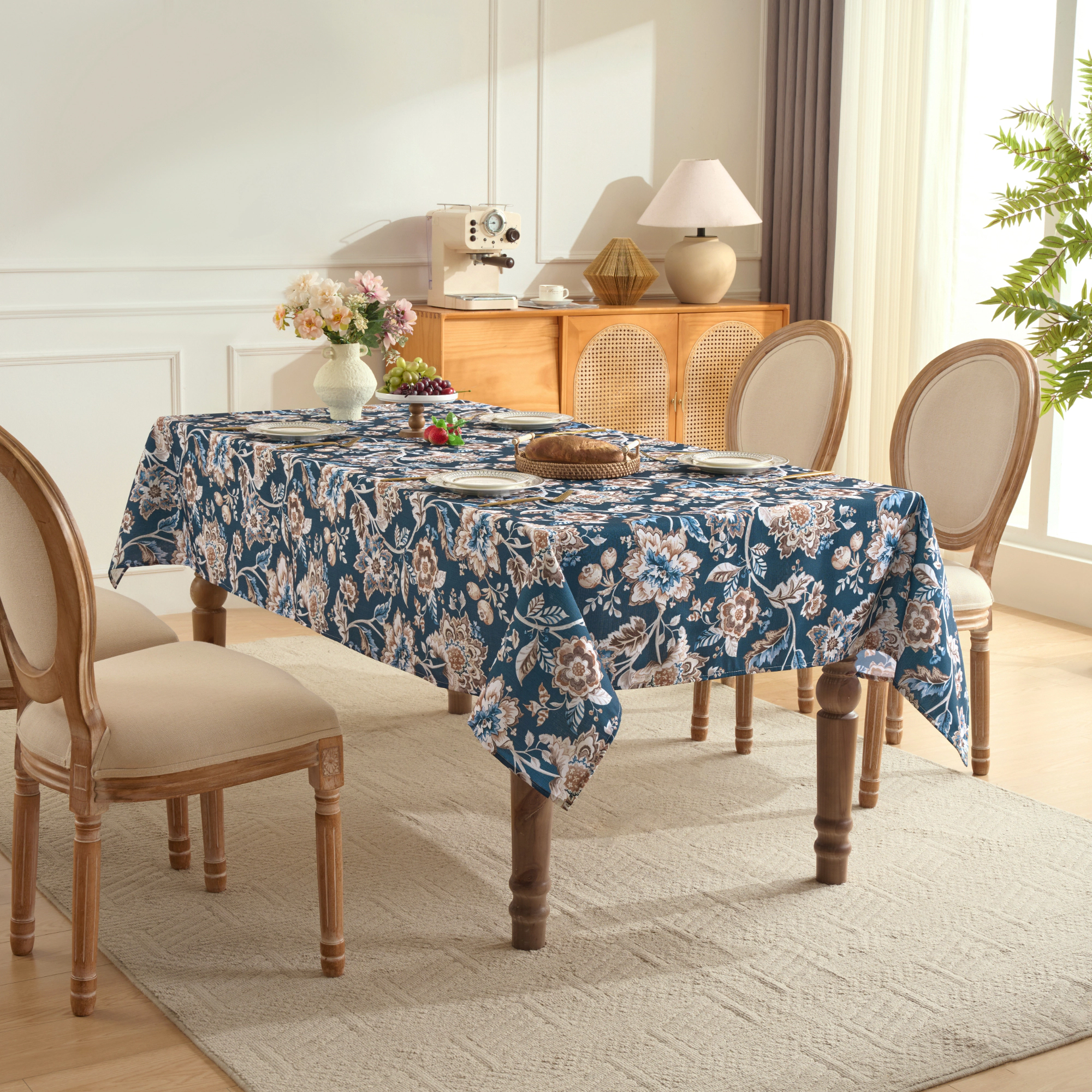 Sweet Home Collection Printed Waterproof Fabric Jacobean Tablecloth