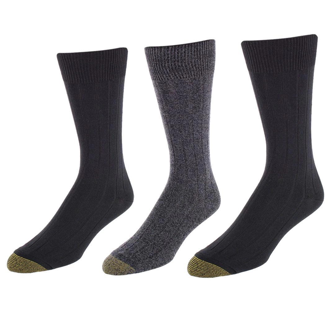 Gold Toe Men's Nantucket Soft Rib Crew Socks (3 Pairs)