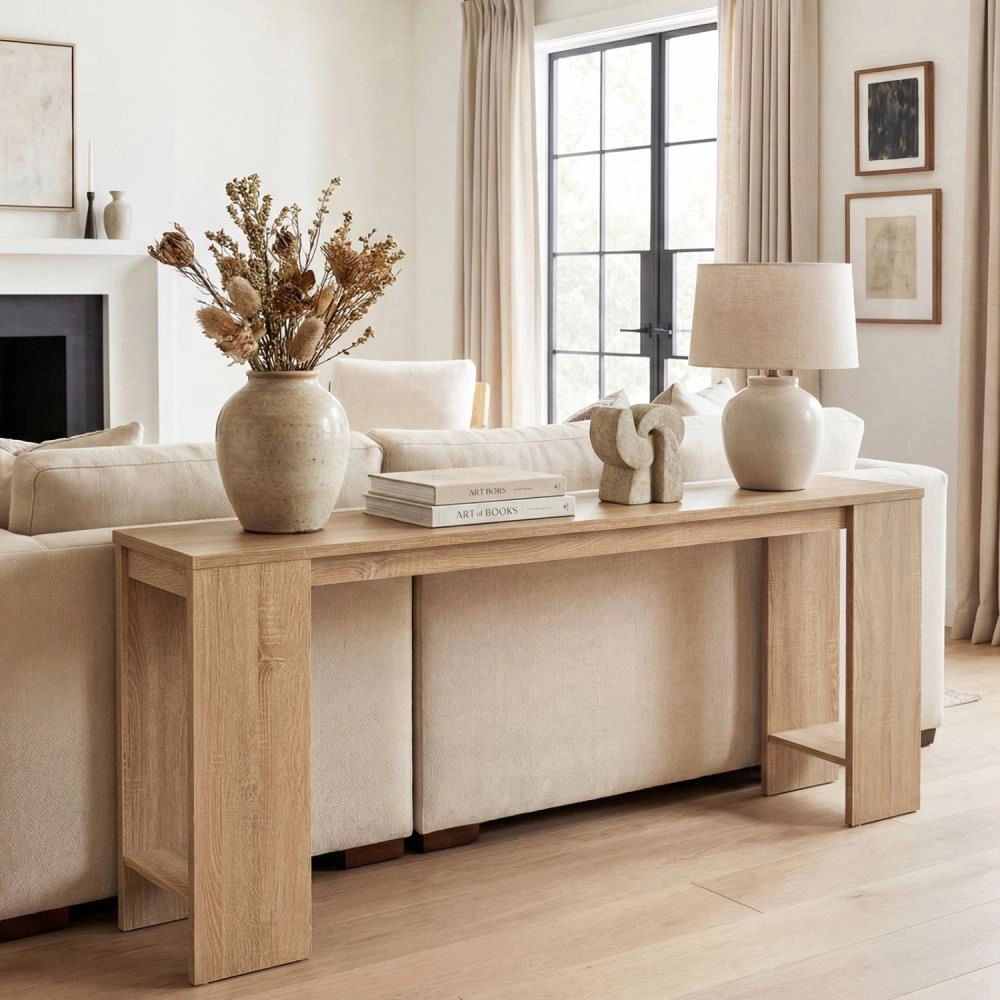 Hivvago 71 Inches Long Console Table With Storage For Hallway