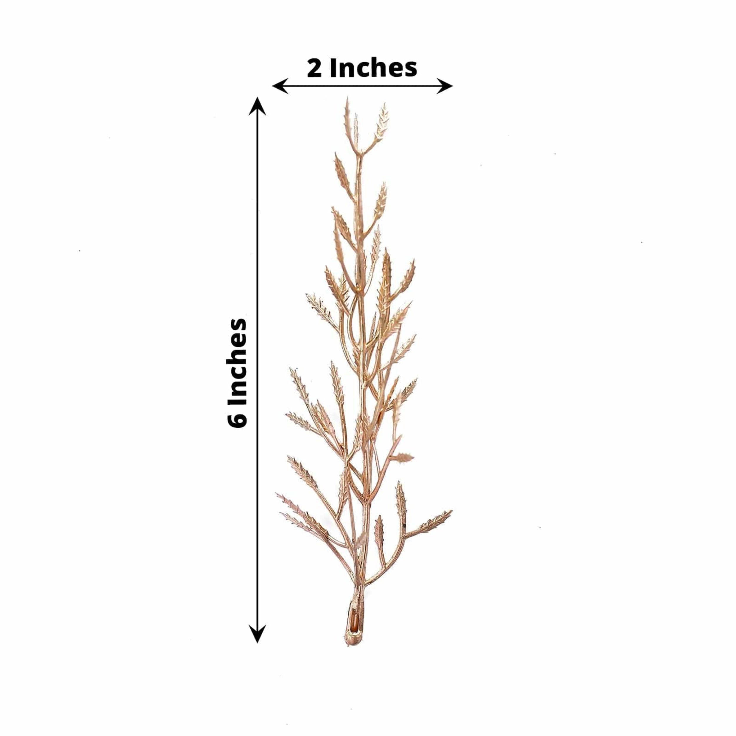 Home Collection Pack of 25 6-Inch Metallic Artificial Fern Stems
