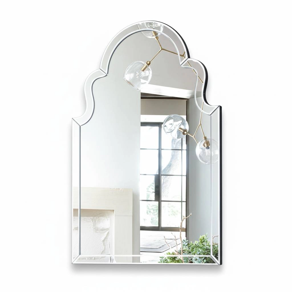Arcana Aramun Arched Scalloped Beveled Accent Mirror