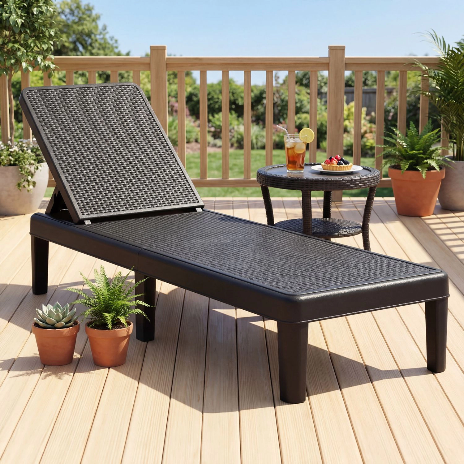 SlickBlue Adjustable Outdoor Chaise Lounge Chair for Patio Poolside