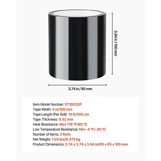 HONGGE Waterproof and Weather-Resistant Tape for Black