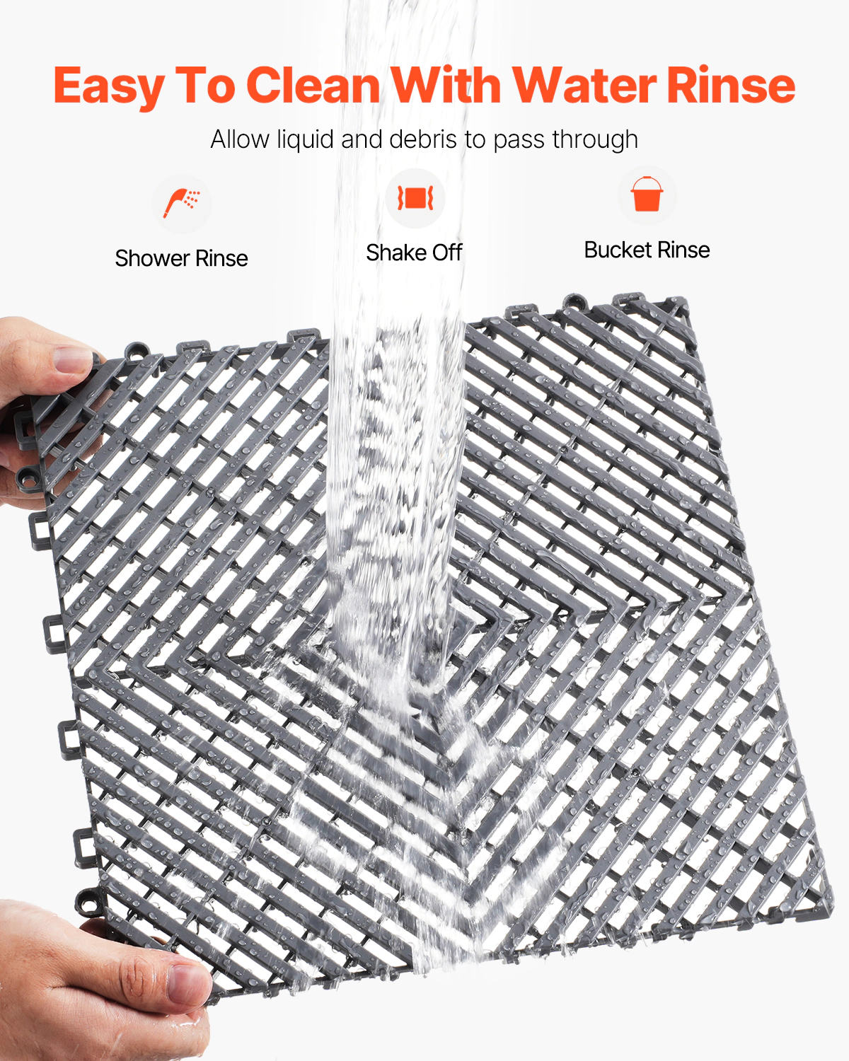 HONGGE Interlocking Drainage Mat Modular Interlocking Cushion Splicing Drainage Mats Non-Slip PP Drainage Floor Tile