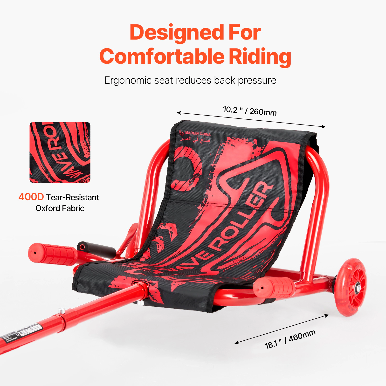 HONGGE Ride on Scooter Load Capacity of 132 lbs Swing Side-to-Side for Amazing Ride Powered by Zig-Zag Motion Ride on