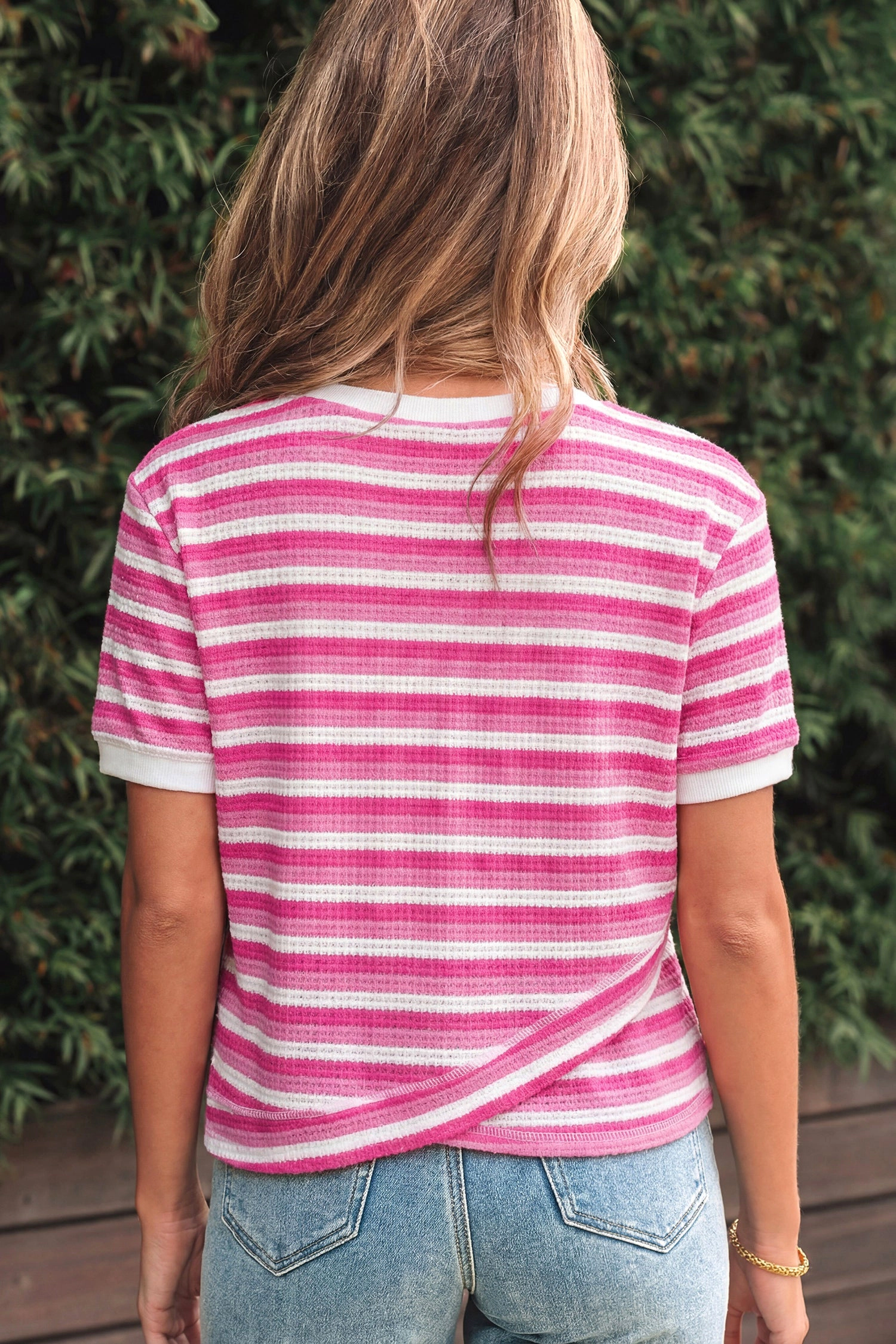 Threaded Pear Women's Elora Sleeve Crossed Detail Tee