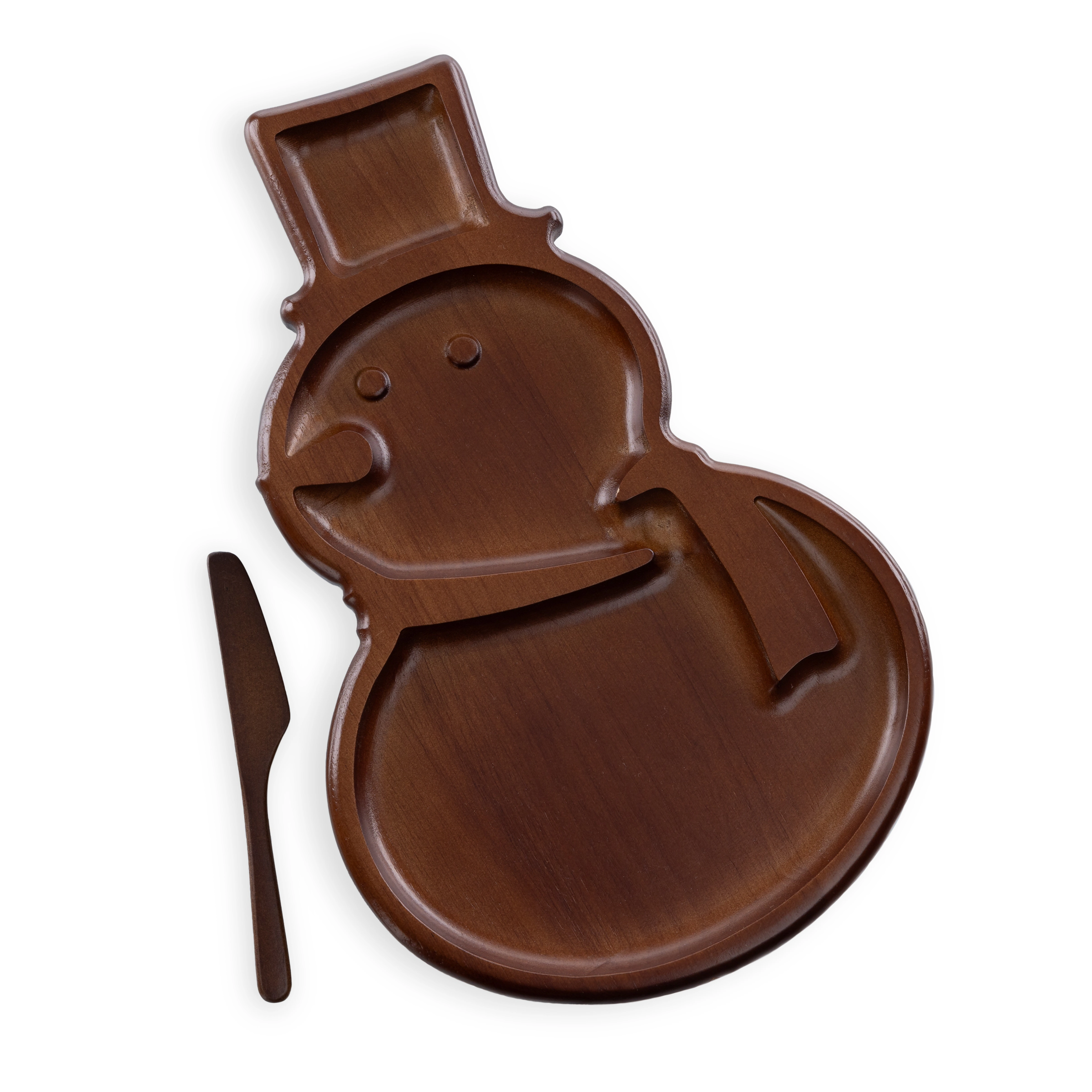 TOSCANA Reversible Snowman Sectioned Serving Tray with Knife