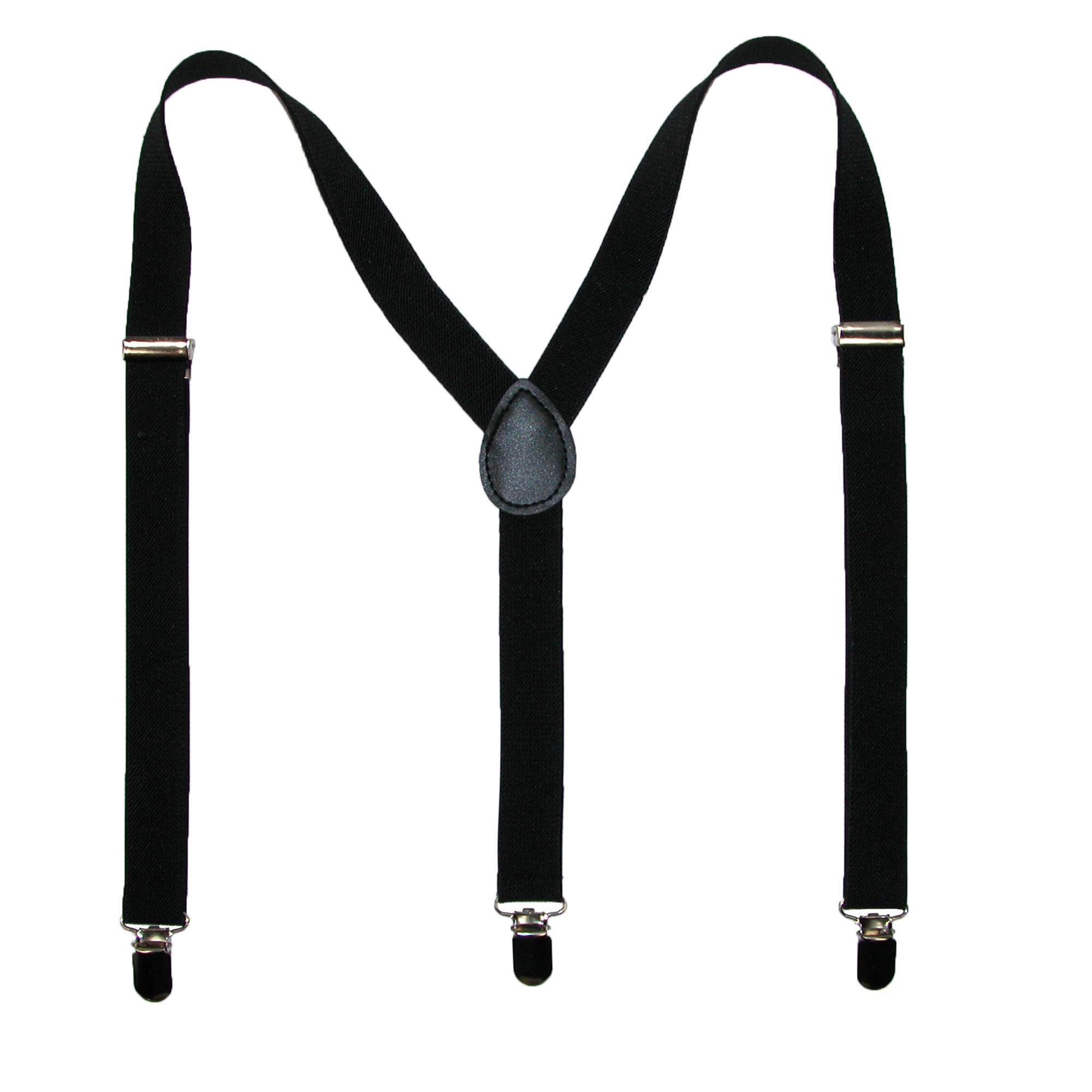 CTM Men's Solid Bow Tie with Suspender Set