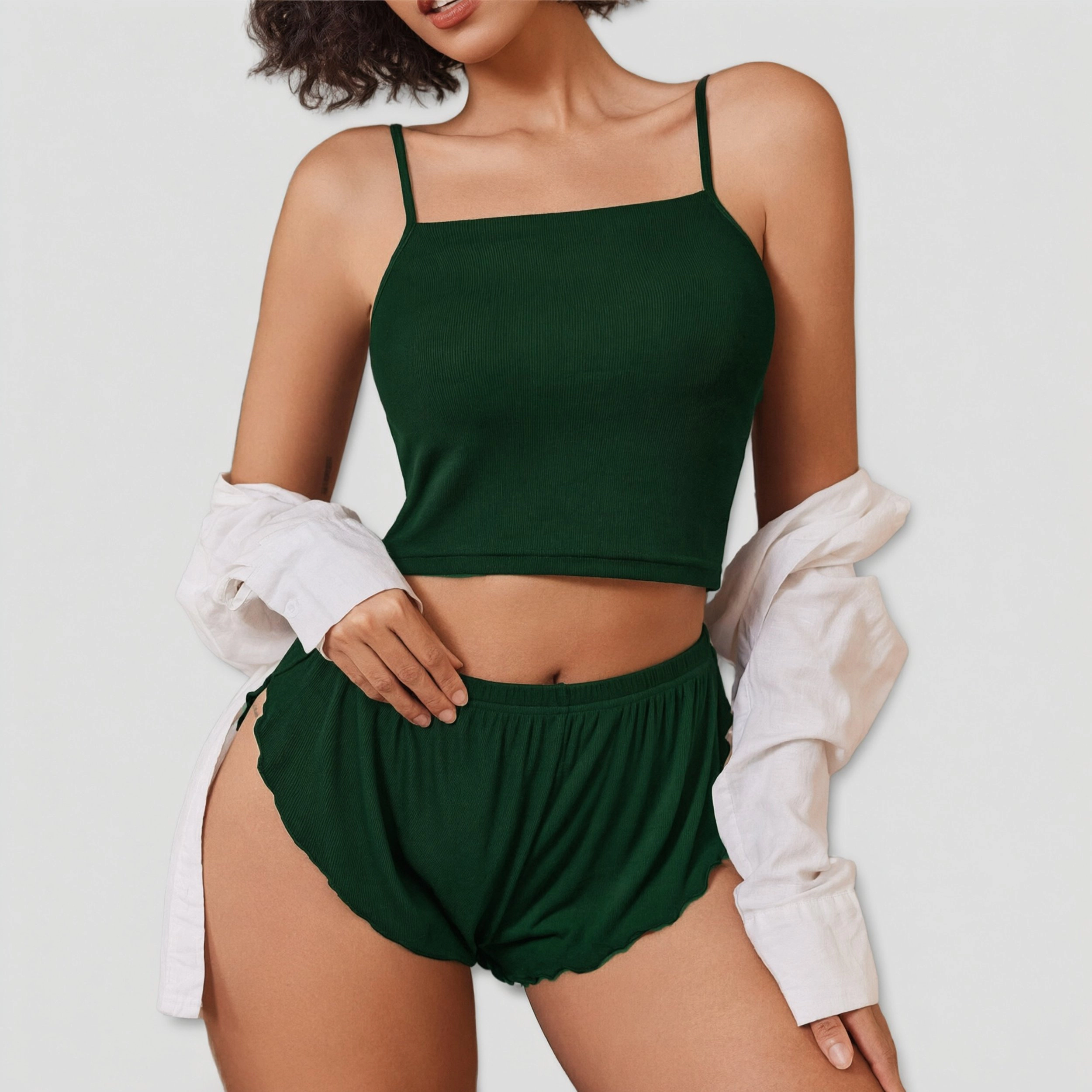 Avidlove Women's Ribbed Cami Pajama Set
