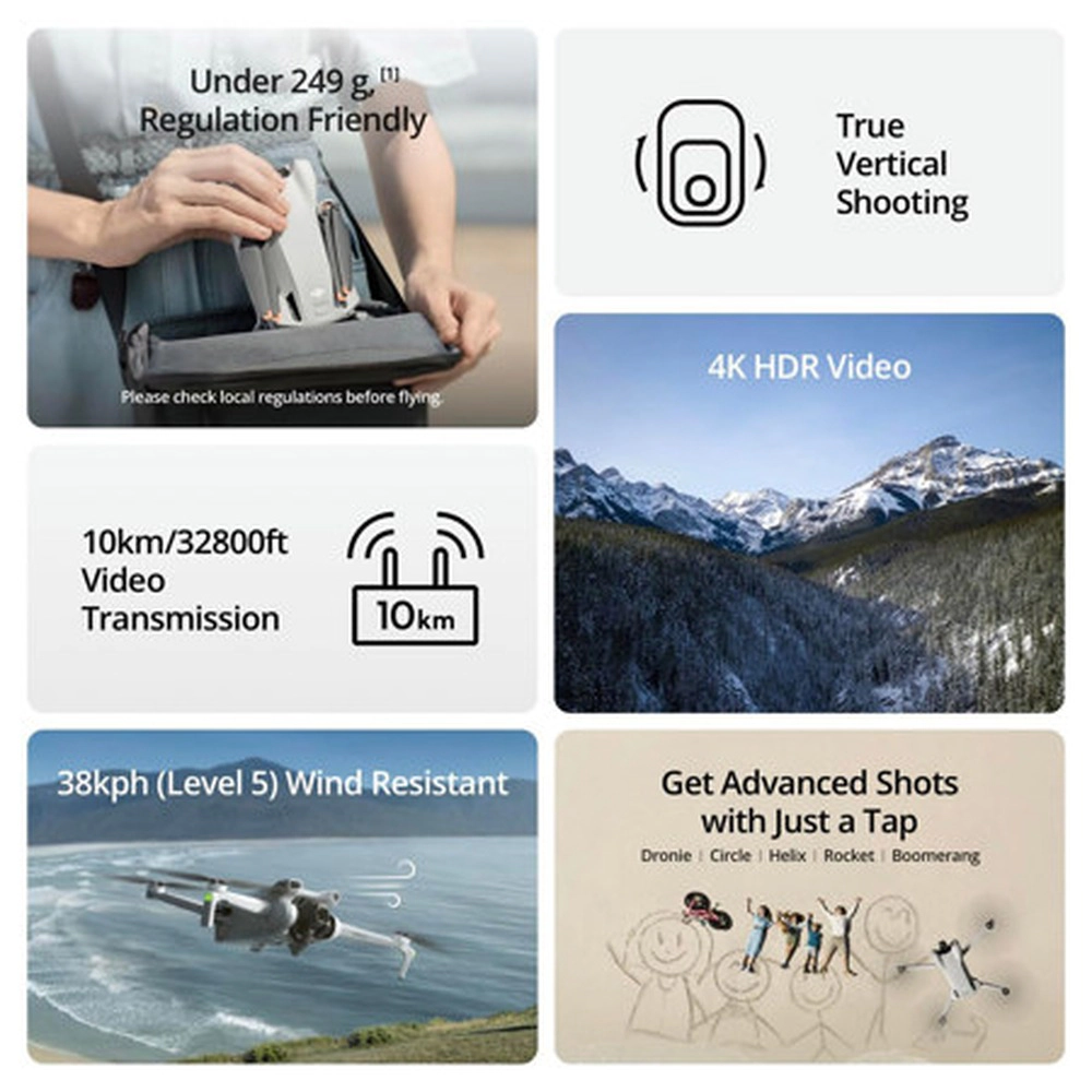 DJI Mini 3 Fly More Combo (DJI RC), Drones with Camera for Adults 4K, 3 Batteries for 114-min Flight Time, Vertical