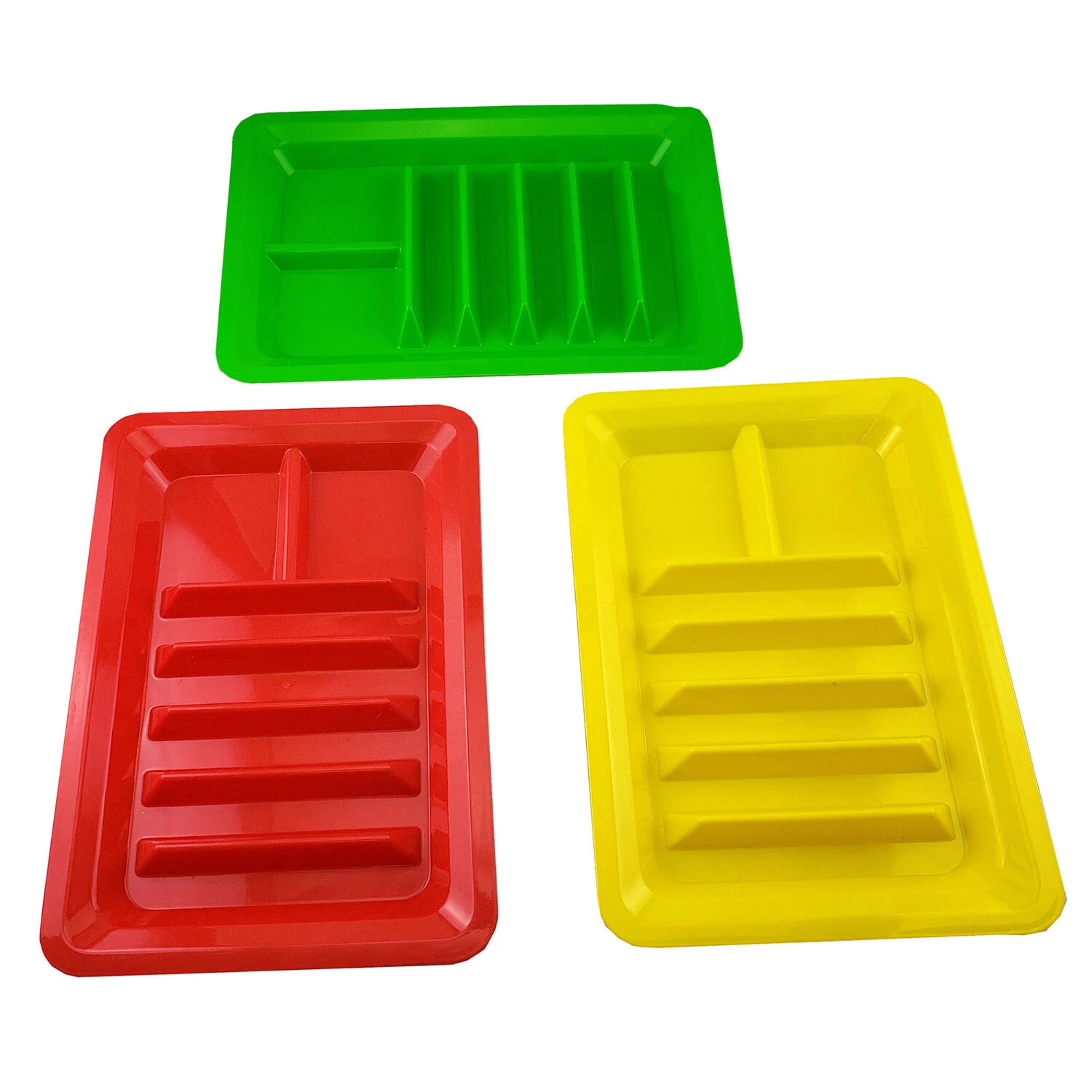 Home Collection Taco Holder Plates BPA-Free Plastic Taco Trays with Compartments Pack of 3